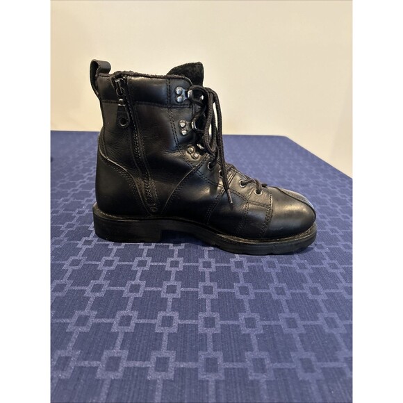 Preowned Women's Size 9 Black Leather Willie G Harley Davidson Gore-Tex Boots - Picture 6 of 12
